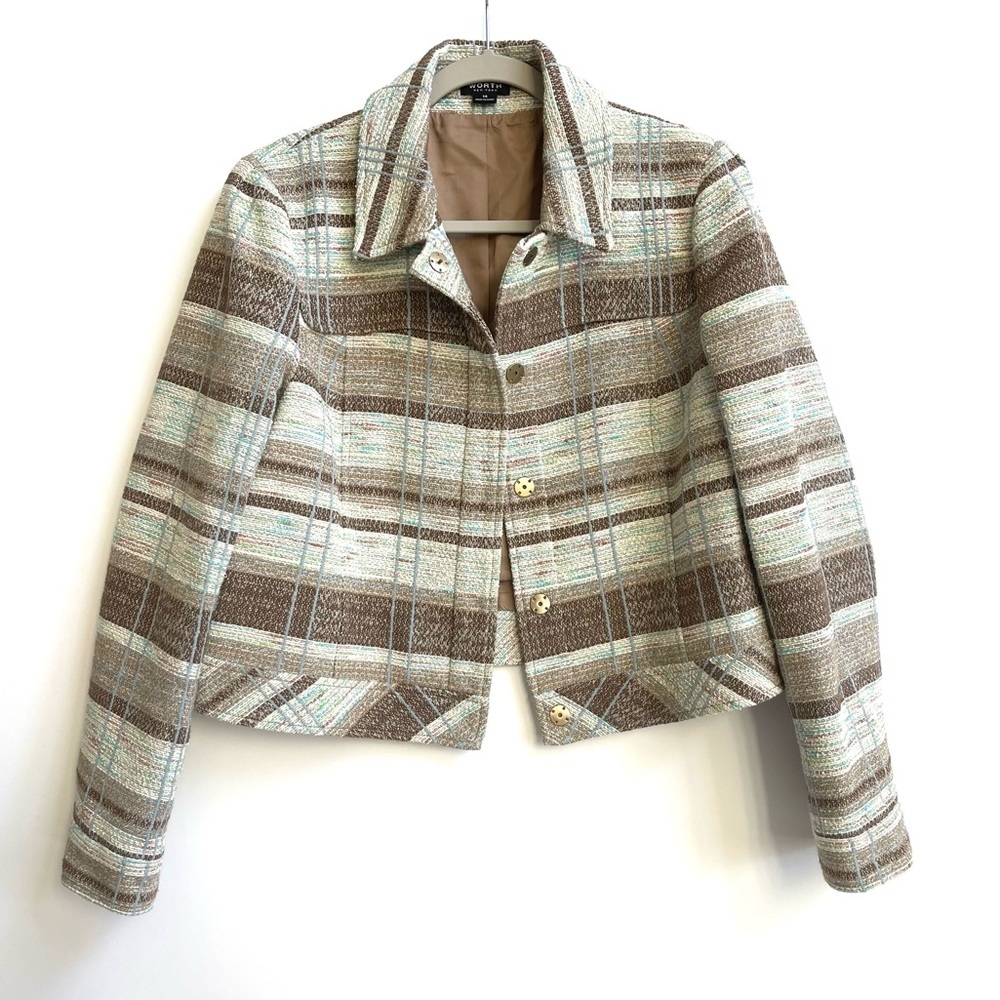 WORTH New York plaid tweed jacket
